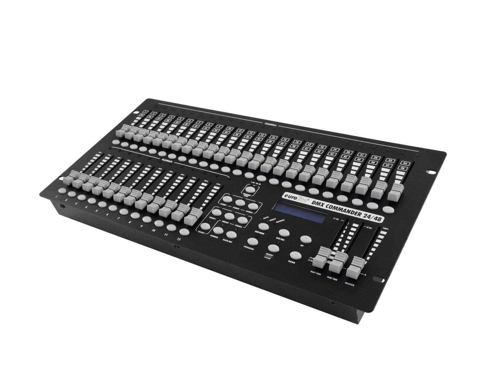 EUROLITE DMX Commander 24/48 Controller | Theaterlicht-Pult für 48 DMX-Kanäle, jede Szene in der Helligkeit einstellbar