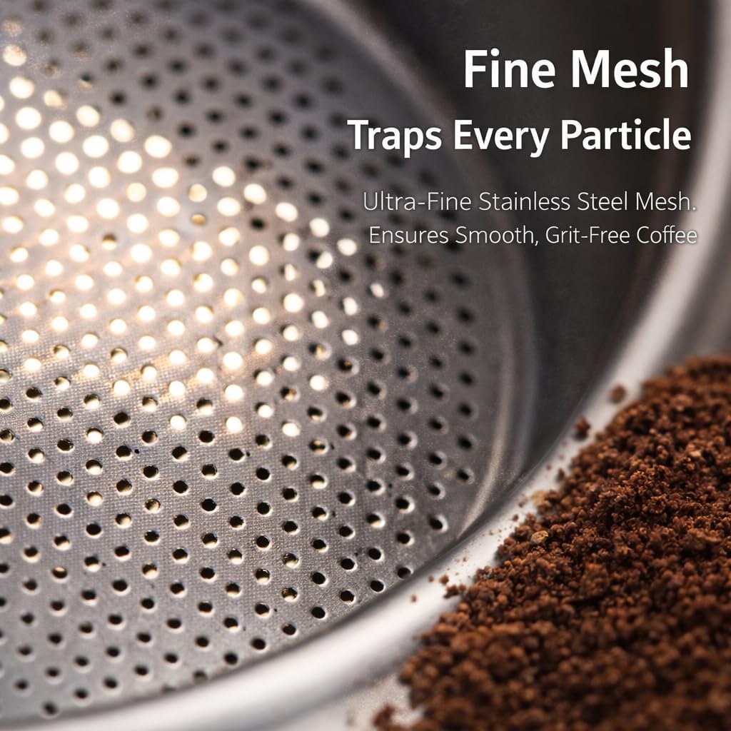 Stainless Steel Coffee Filter, Double Cup Coffee 51mm Porous Filter Basket Reusable Double Layer Pressurized Espresso Maker Accessories for Portafilter image 3