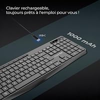 AD ADVANCE R Type Vezeték Nélküli Billentyűzet - Csendes, Tölthető, RGB Háttérvilágítás, Francia Kiosztás, Windows/Mac Kompatibilis 6