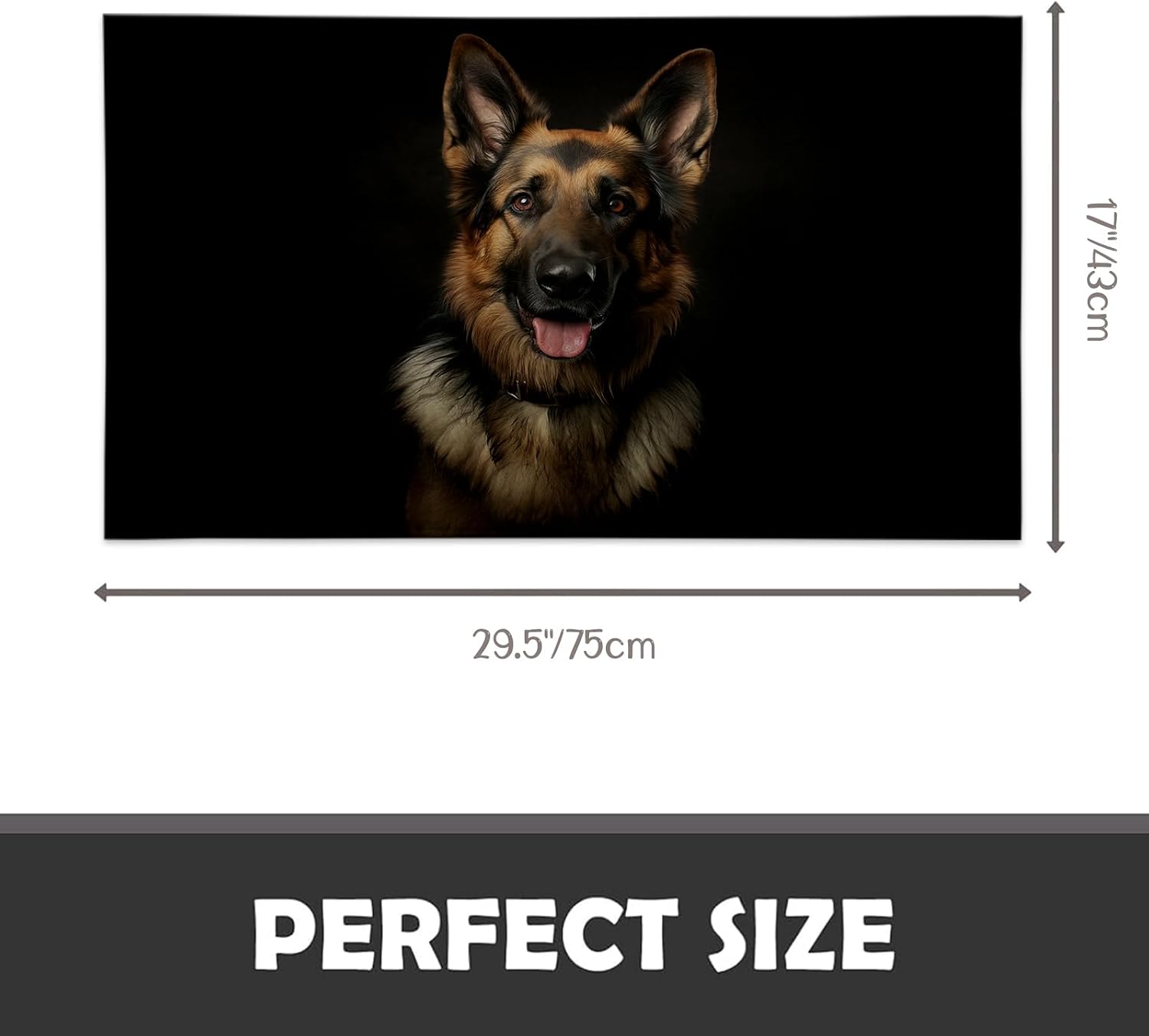 German Shepherd Indoor Door Mat, 17x29.5 Inch, Floor Area Rug for Entryway, Living Room, or Bathroom, Non-Slip Doormat, Animal Dog Home Decor Rug Gifts
