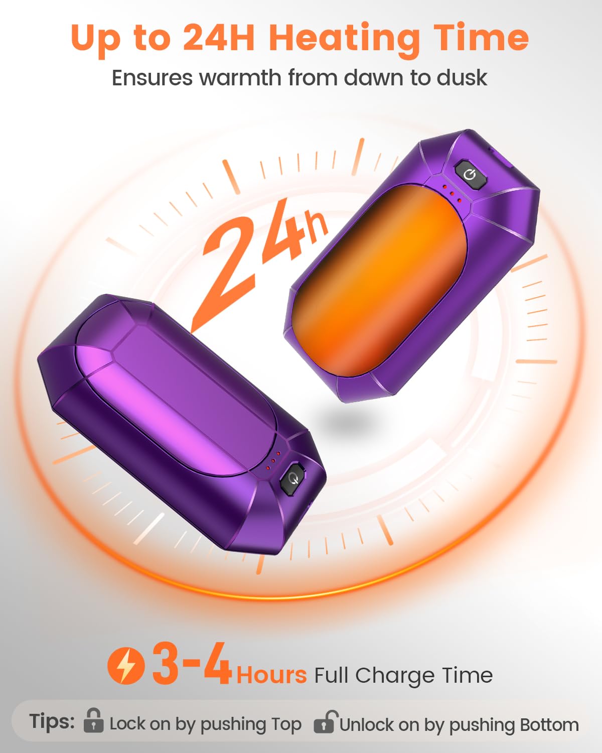 Lot de 2 Chauffe-Mains électriques Portables réutilisables, USB 2 en 1, pour extérieur/intérieur/Travail/étude/Camping/Chasse/Golf/soulagement de la Douleur/Jeux/Cadeaux Chauds pour Hommes