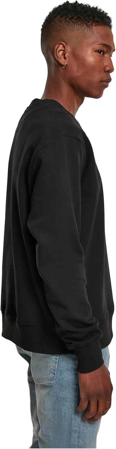 Herren Premium Oversize Crewneck Pullover Sweater-Black-XL