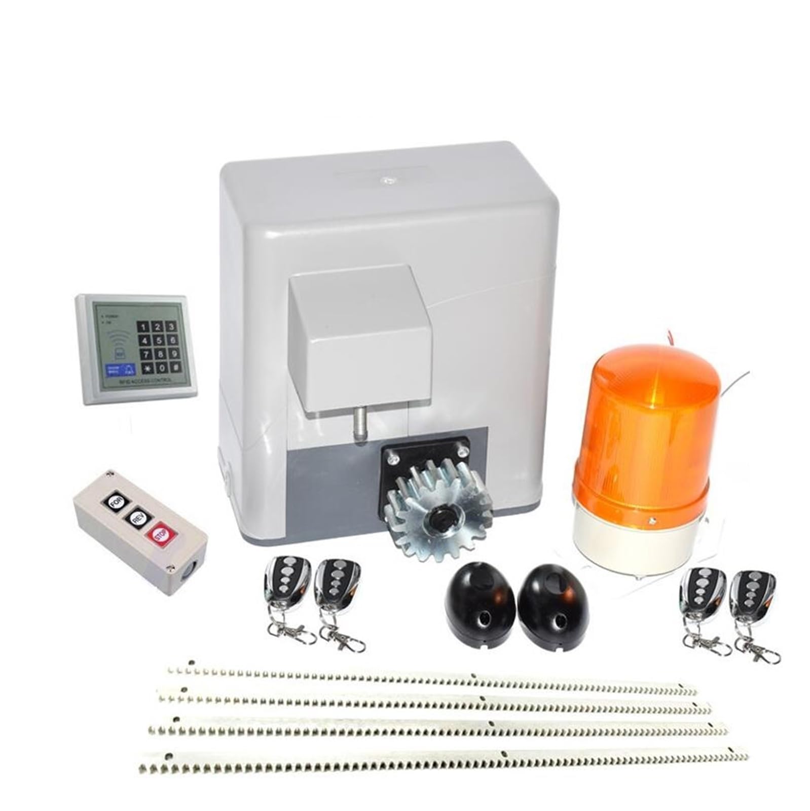 Automatic Gate Opener, 600kg Door Automatic Sliding Opener Electric Operator Wheeled Machine Safety Kit with 4m Steel Frame(Kit2)