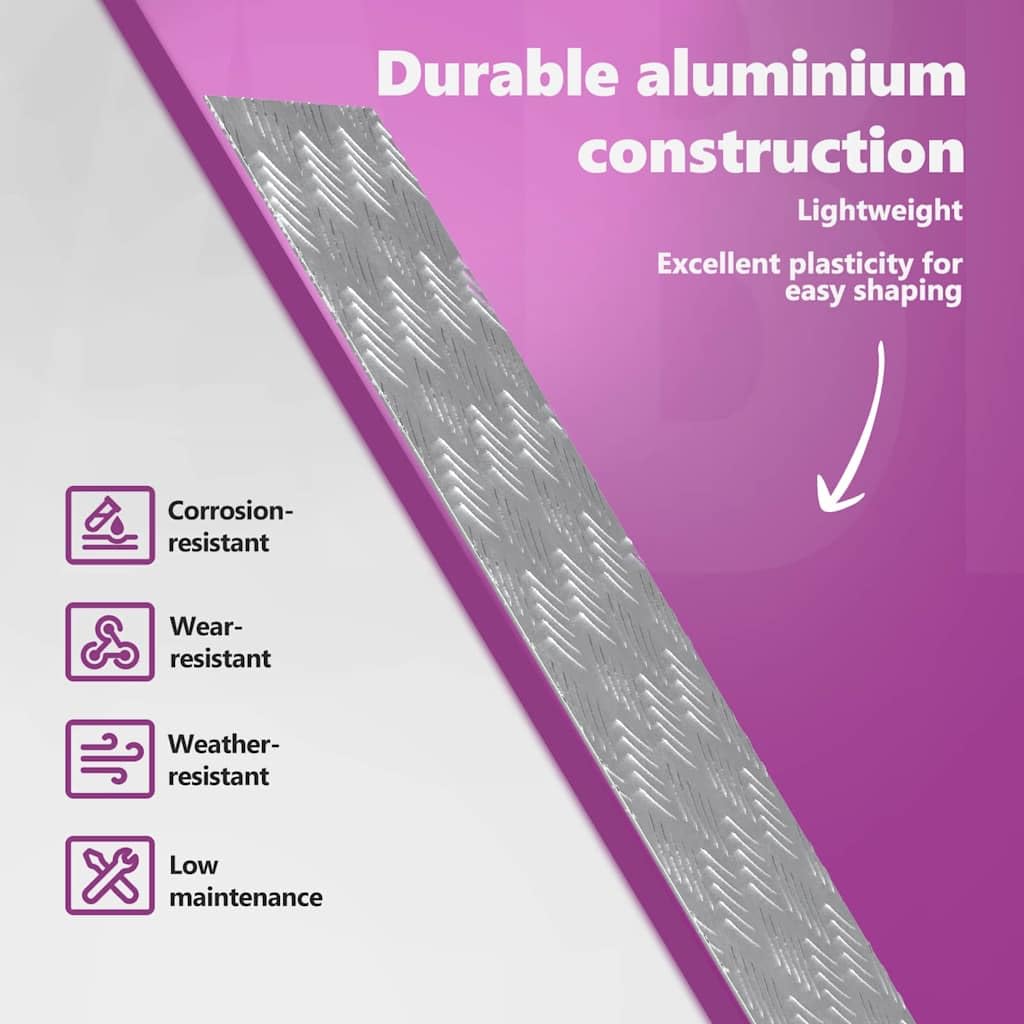 vidaXL Trap Tread 4 st 70 x 30 cm Zilver Aluminium Rechthoekig | Voorkomt uitglijden op de trappen, Stevig en ziet er tof uit, Geeft een trendy sfeer aan je ruimte