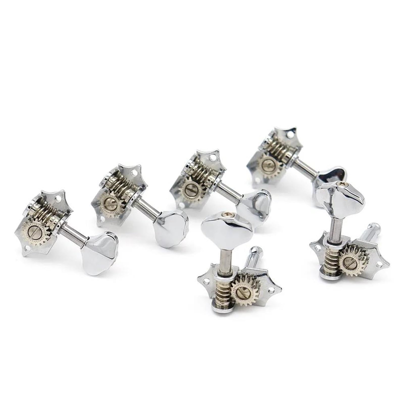 Clavijas De Afinación Guitarra Clavijas De Afinación Vintage De Estilo Abierto 6L 6R 3L3R para Guitarra ST LP Y SQ(Silver,6R)