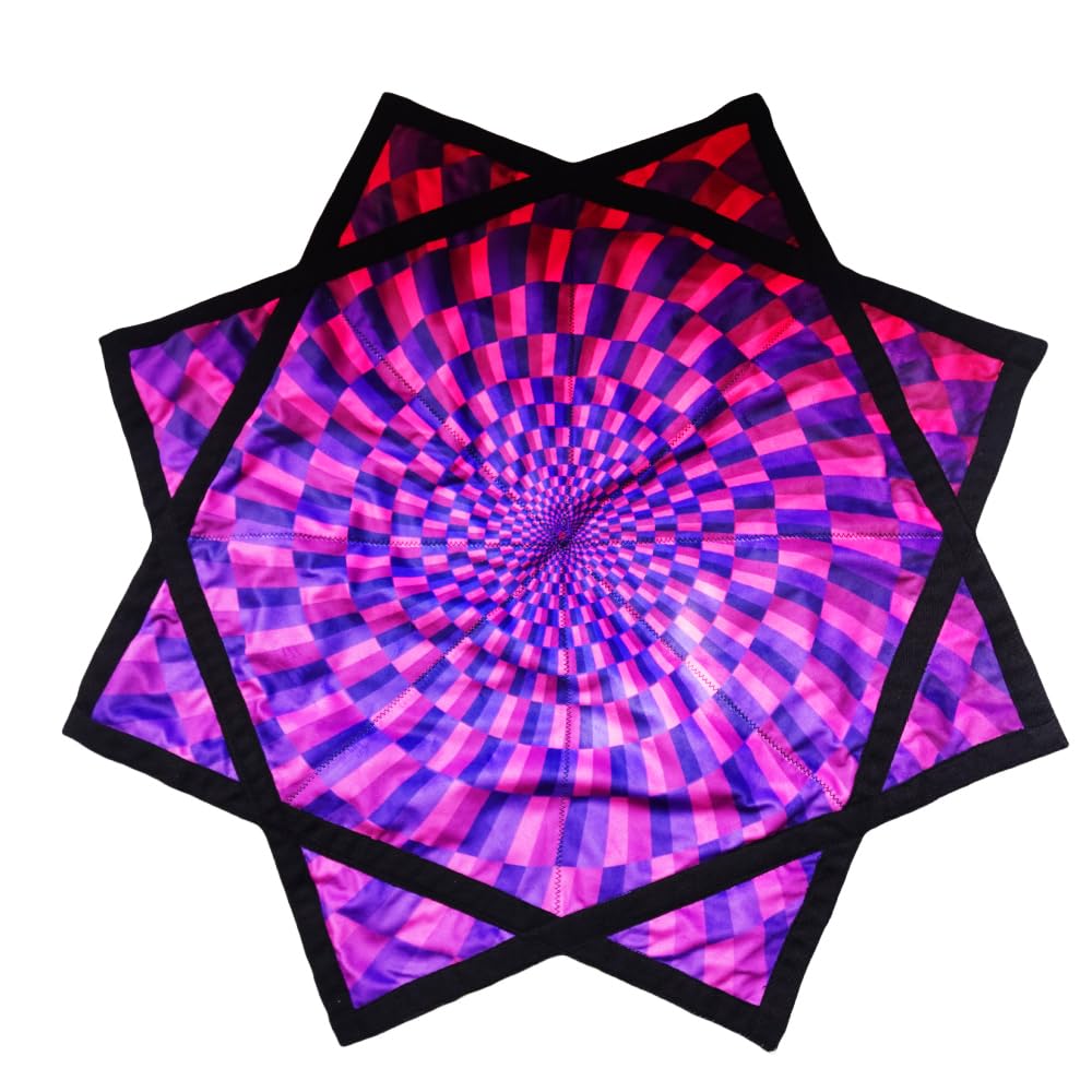 Flowstar Débutant - Flow Star En Tissu Dynamique 27 Cm - Jouet Rotatif Pour Jonglerie Et Astuces De Doigts - Motifs Colorés Recto-Verso - Idée Cadeau Festival