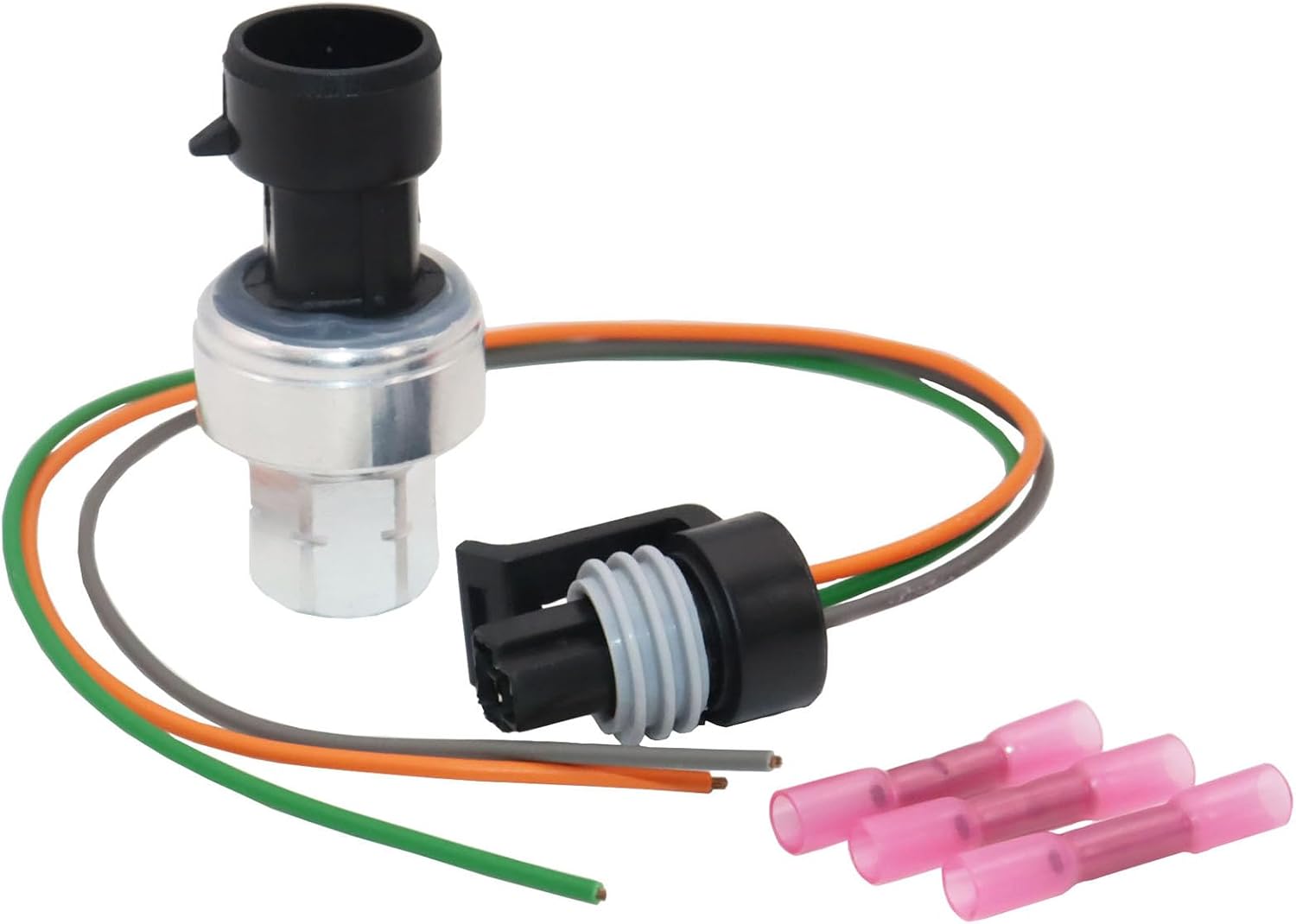 Air Conditioning A/C Refrigerant Pressure Switch Sensor & Connector 13587668 Compatible with GM Buick Chevrolet Cadillac GMC Pontiac Hummer Saturn, HVAC Pressure Transducer 1551343