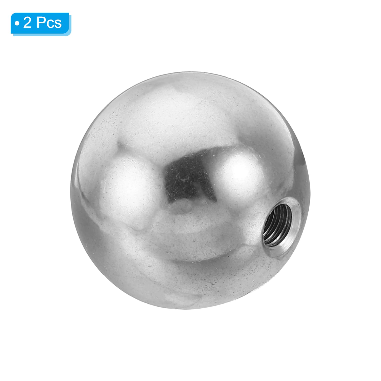 PATIKIL Écrous Bouton, 2 Paquets M6 Femelle Filetage 30mm OD 304 Inox Acier Rond Bille Vis Capuchon Couvercle Pour Luminaire Meuble DIY ornementation, Argent