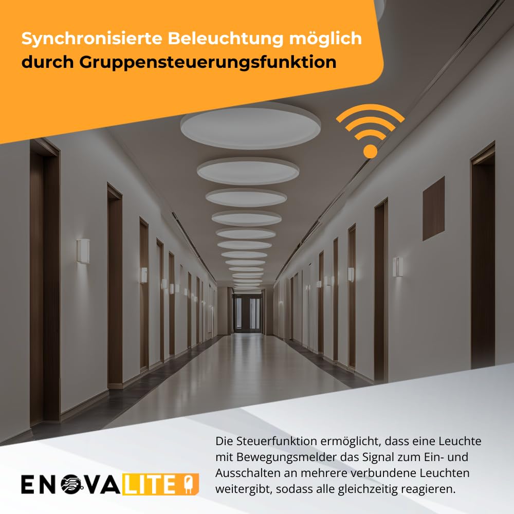 LED Notleuchte mit Akku 8h Notbetrieb oder Dauerbetrieb, Fluchtwegleuchte mit Testfunktion für Flur, Treppenhaus - IP65 Notbeleuchtung Stromausfall - mit Fernbedienung für TEST