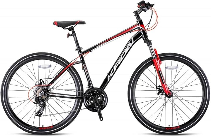 KRON TX 100 - 28 Jant Trekking Bisiklet - 18 Kadro- 21 Vites - M.DISC - Siyah-Gri/Kırmızı Bisiklet