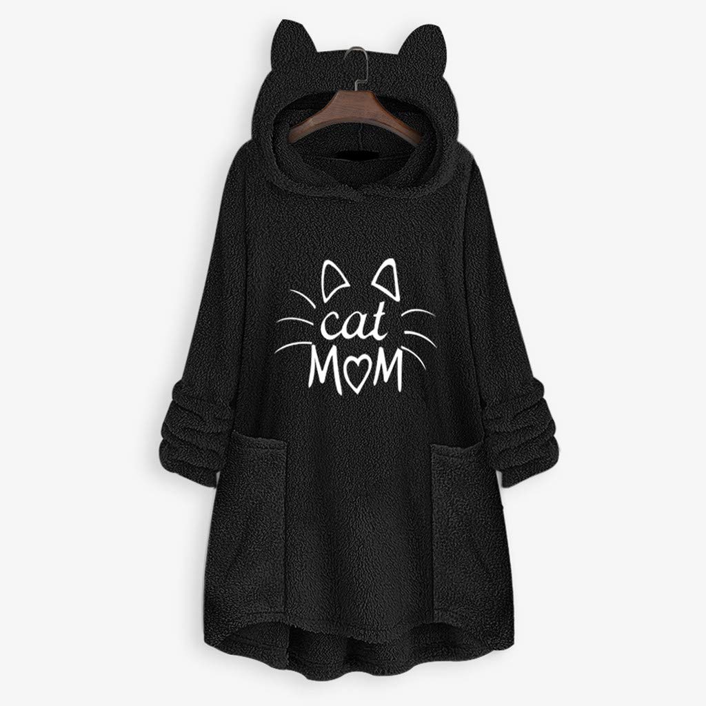 Whycat Fluffy Long Hoodie Dress Women 