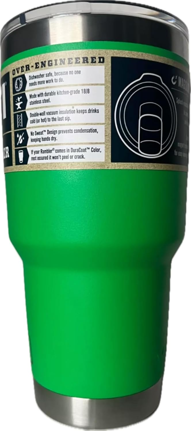 YETI Rambler 30 oz Tumbler, Stainless Steel, Vacuum Insulated with MagSlider Lid, Verde - Image 3