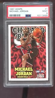 1997-98 Hoops #1 Michael Jordan PSA 9 Graded Card NBA 96 Scoring League Leader - Unsigned Basketball Cards