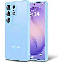 Magnetic for Samsung Galaxy S26 Ultra Case,[Compatible with Magsafe][Full Camera Protection] Slim Fit Anti-Fingerprint Translucent Matte Shockproof Protection Phone Cover-Sky Blue