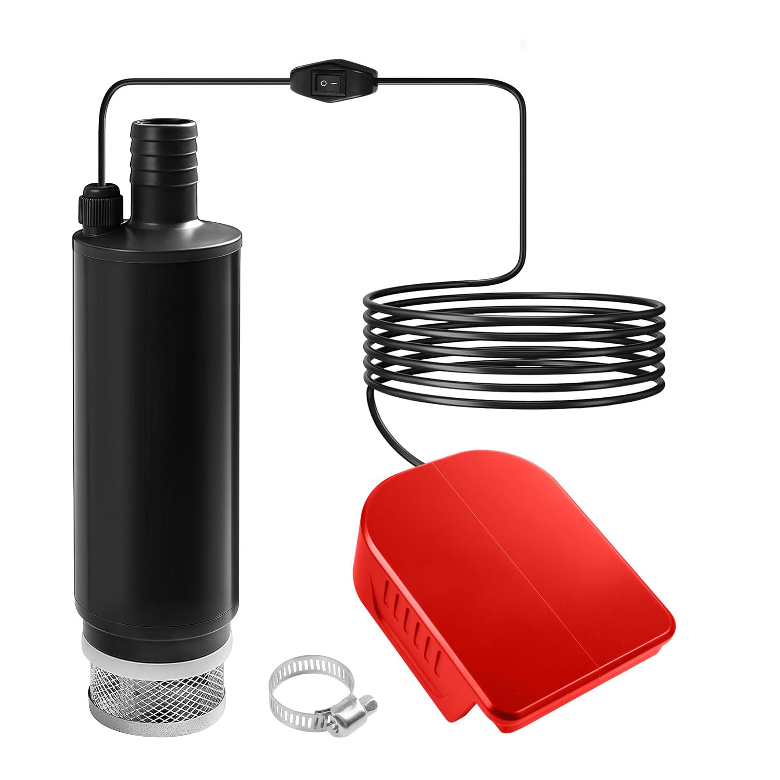 Cordless Submersible Water Pump for Milwaukee M18 Battery, 475GPH Portable Oil Suction Pump with Filter Mesh, for Pool Garden Tank RV Diesel Boat (Tool Only)