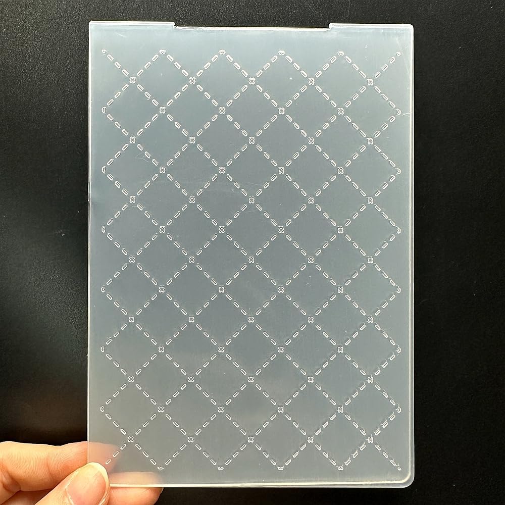3D Plastic Embossing Folder Template Grid Lines Texture A6 Size for Card Making DIY Scrapbooking Paper Crafting Handmade Crafts Scrapbooking Arts Supplies Scrapbook Decor