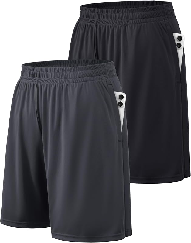 BALENNZ Pantalones cortos deportivos para hombre con bolsillos Pantalones cortos de entrenamiento de secado rápido Hombres | Pantalones cortos de baloncesto, gimnasio, correr, Fitness con cintura elástica, ropa deportiva informal diaria, suave, ligero y transpirable