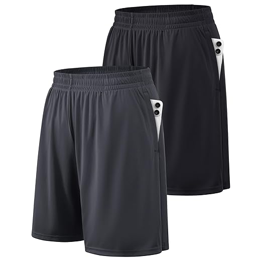 BALENNZ Athletic Shorts for Men with Pockets and Elastic Waistband Quick Dry Activewear