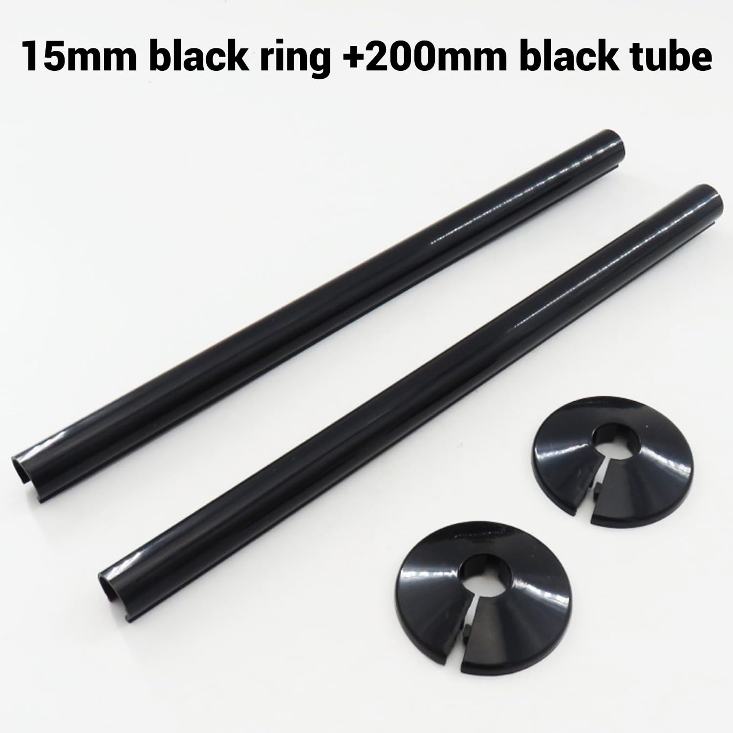 Pack of 4 Black 15mm Radiator Pipe Hole Covers - Durable Plastic Collars & Sleeves, Easy to Install and Remove, Perfect for Finishing and Protecting Exposed Pipe Holes - Image 2