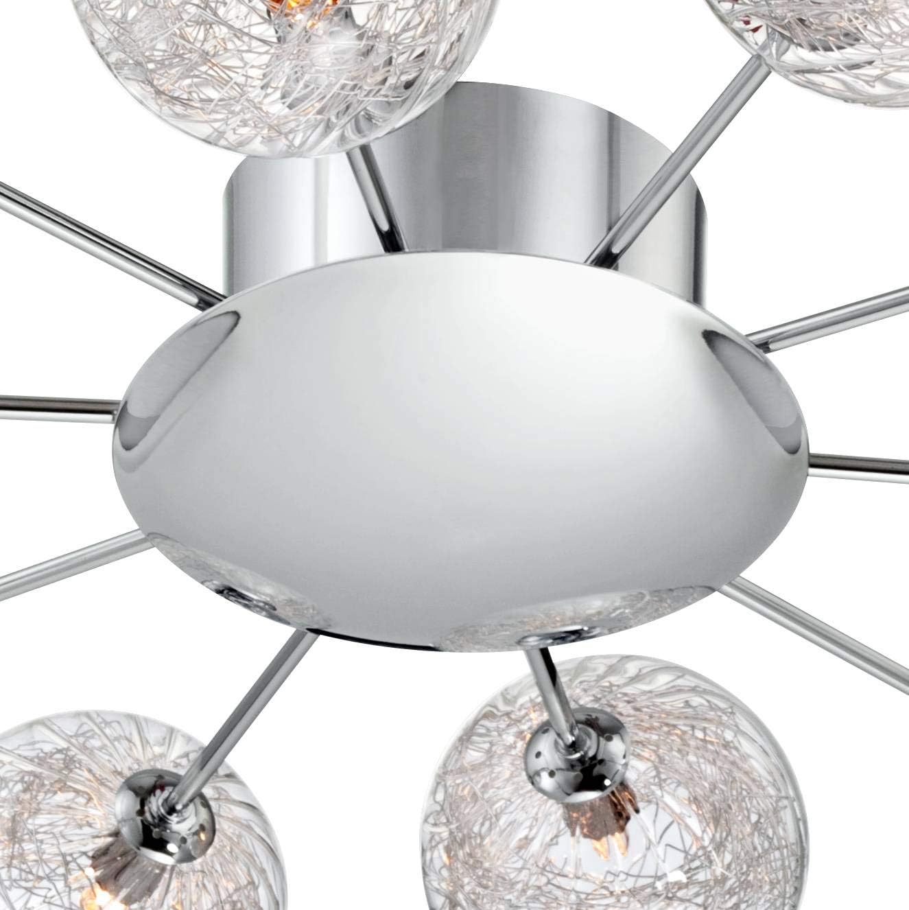 Suреr Bіg Clеаrаnсе! Wired Modern Ceiling Light Flush Mount Fixture Sputnik Chrome 38 Wide 10-Light Glass Orb for Bedroom Kitchen Living Room Hallway Bathroom - Possini Euro Design Buу 2 gеt 3 Wired Modern Ceiling Light Flush Mount Fixture Sputnik Chrome 38 Wide 10-Light Glass Orb for Bedroom Kitchen Living Room Hallway Bathroom - Possini Euro Design