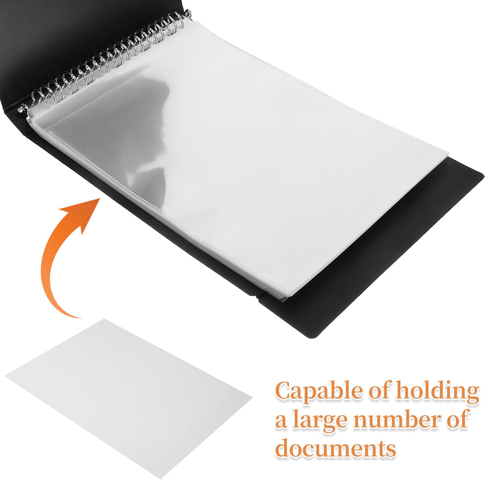 Raccoglitore per Assegni Portatile in Plastica Nero con Design Elegante, Organizer Documenti per Casa e Ufficio, Album Classificatore Funzionale