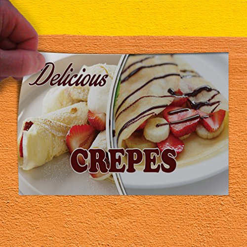 Decal Stickers Multiple Sizes Delicious Crepes Advertising Printing A Industrial Vinyl Safety Sign Label Food & Beverage 36x24Inches
