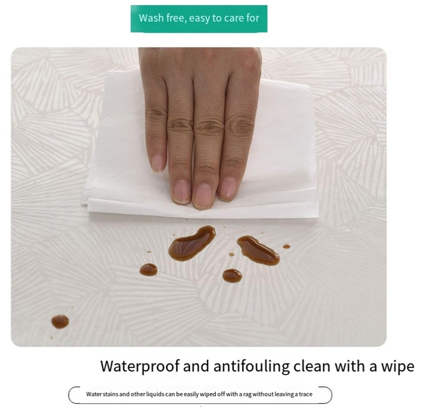 Copritavolo Rotondo, Protezione per Tavolo Rotondo, Tablecloth Rotondo Non Slip con Bordo Elastico Mollettone Tavolo Lavabile Antimacchia Tovaglia Plastificata Rotonda D,160cm