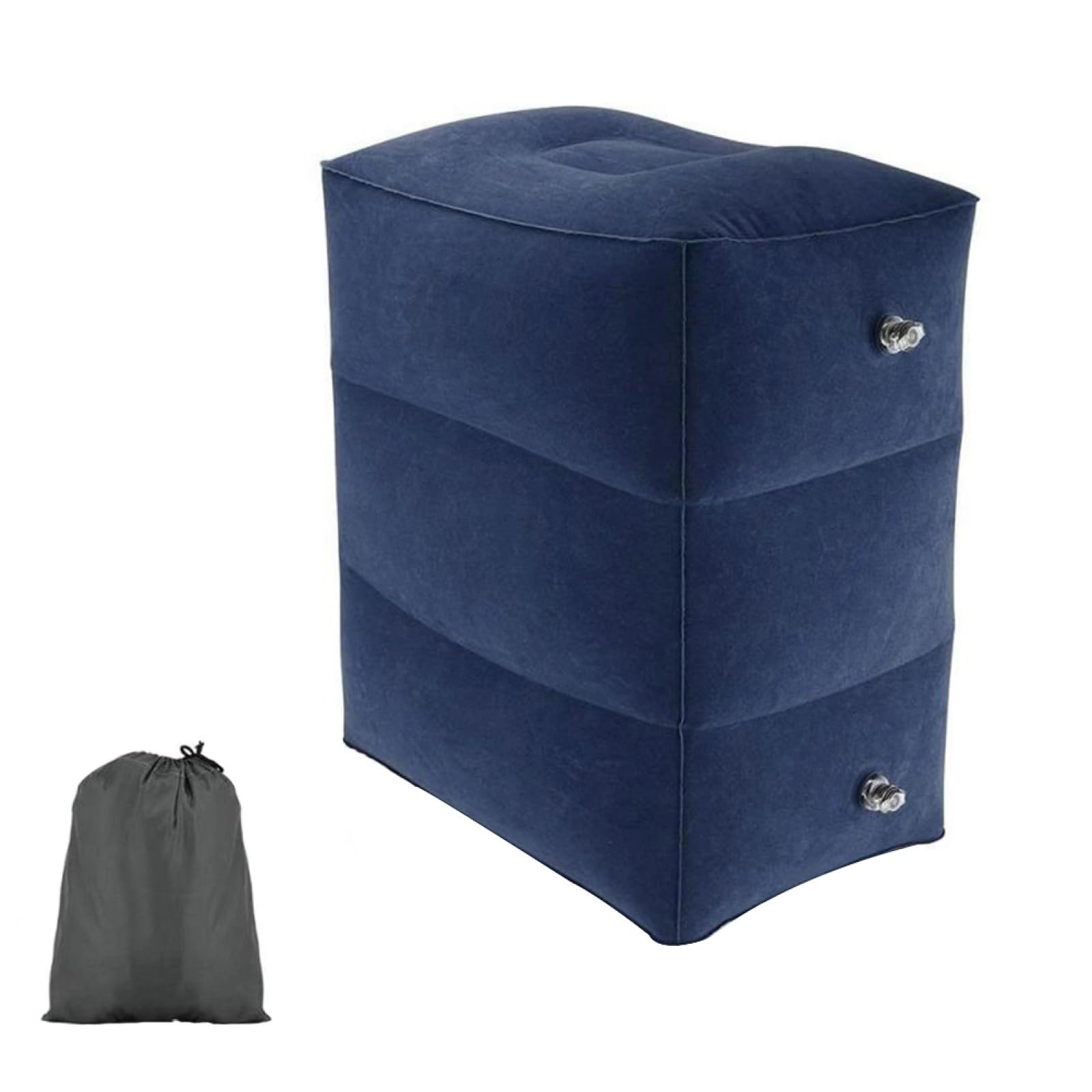 HOMSFOU 2 Pièces Coussin Gonflable de Voyage Ajustable Hauteur Repose Pratique Couleur Bleu Foncé pour Aérien et Camping