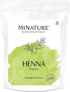 Mi Nature Pure Henna Powder (Lawsonia Inermis) 1Kg - Natural Plant-Based...