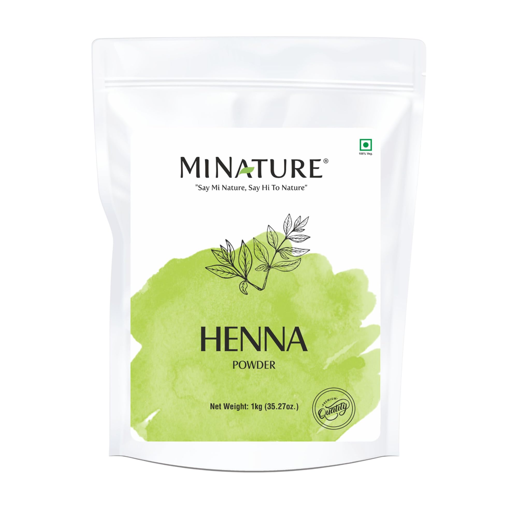 mi nature USDA Organic Henna Powder | 1 KG(35.27 oz) | Lawsonia inermis | Natural Hair colour| Raw | Triple shifted | Bulk Pack| Nothing Extra added | No chemicals, no additives| From Rajasthan,India