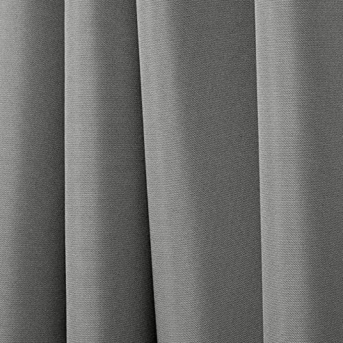 TOWN & COUNTRY BASICS Exclusive Home Cabana Solid Indoor/Outdoor Light Filtering Grommet Top Curtain Panel Pair, 54"x96", Medium Grey - Image 2