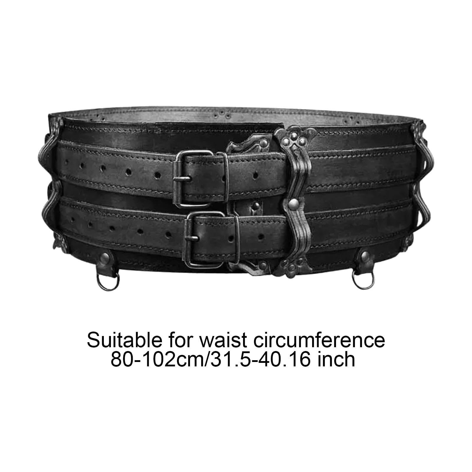 Cinturón Medieval, Cinturón de Poliuretano, Accesorio para Cosplay, Cinturón de Corsé de Caballero, Cinturón Ancho para Espectáculos Y Disfraces.