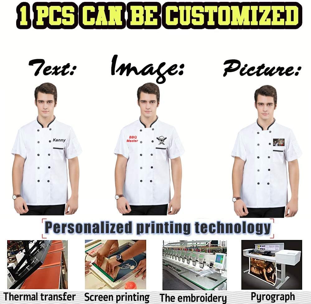 Personalized Chef Jacket Unisex Chef Coat Customized Kitchen Short/Long Sheeve Chef Jacket for Men and Women