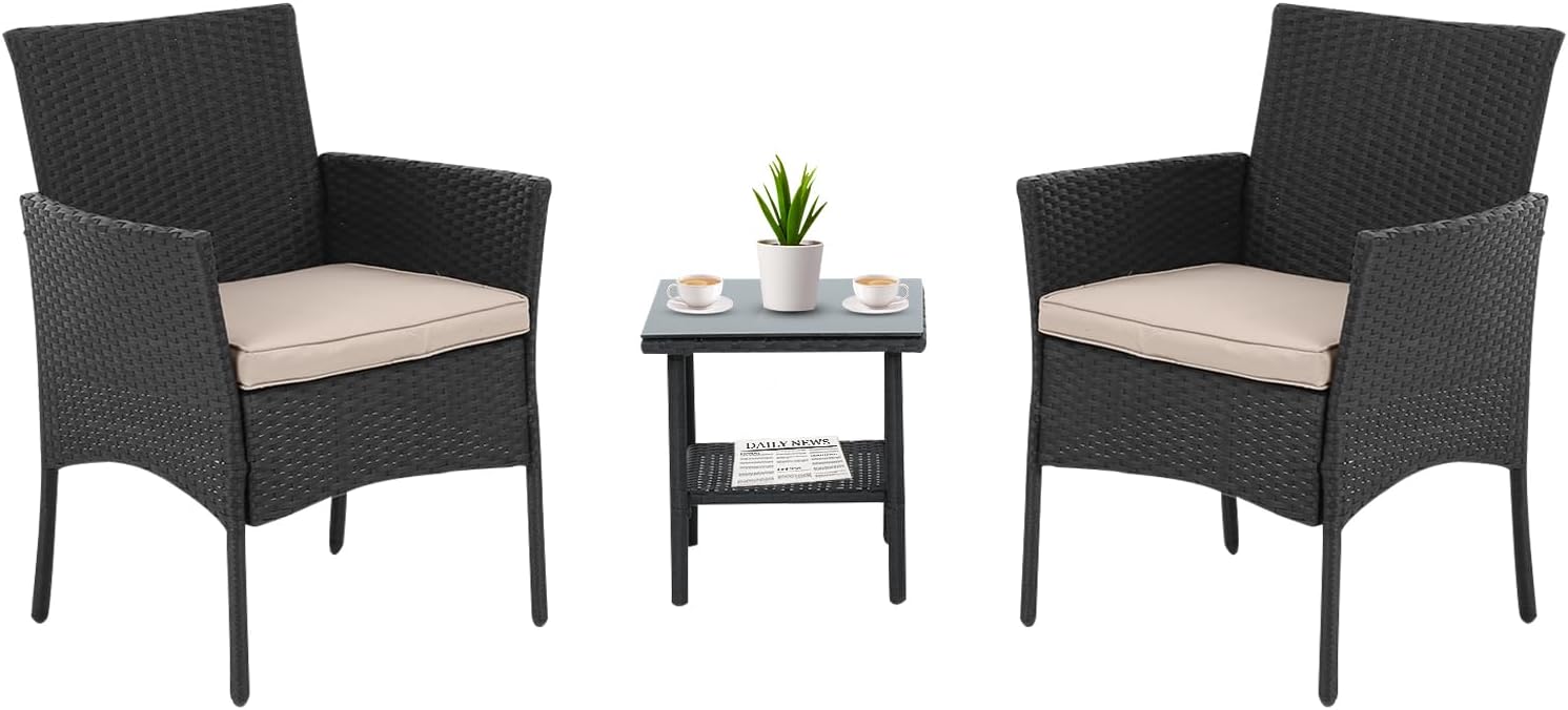 Springos® Ensemble de meubles de jardin 2 chaises, canapé Springos® Ensemble de meubles de jardin 2 chaises, canapé