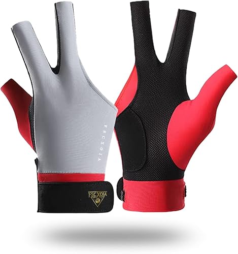 Guante de billar para mano izquierda, duradero, cómodo, ajuste ajustable, tela transpirable, suave trazo de señal, adecuado para piscina, billar