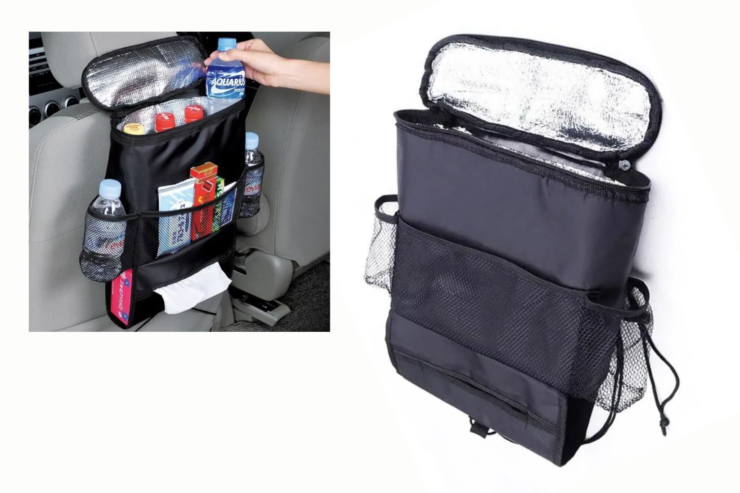 Genérico Nevera Térmica Portátil para Respaldo del Asiento de Coche: Mantén Tus Bebidas Frías y Viaja con Estilo y Comodidad. Bolsa Organizador Colgante., 00010