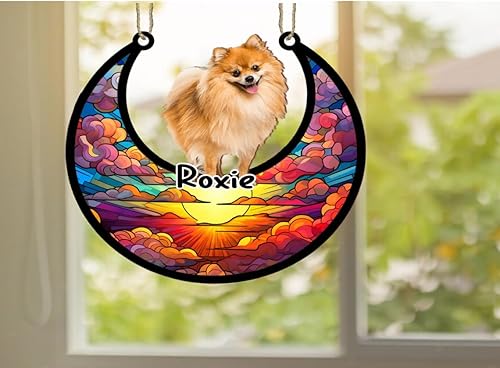 Vista 149 de LOVELYPOD Adorno de Navidad personalizado de perro pastor alemán, atrapasoles conmemorativo, adorno de Navidad de pastor alemán con nombre, pérdida