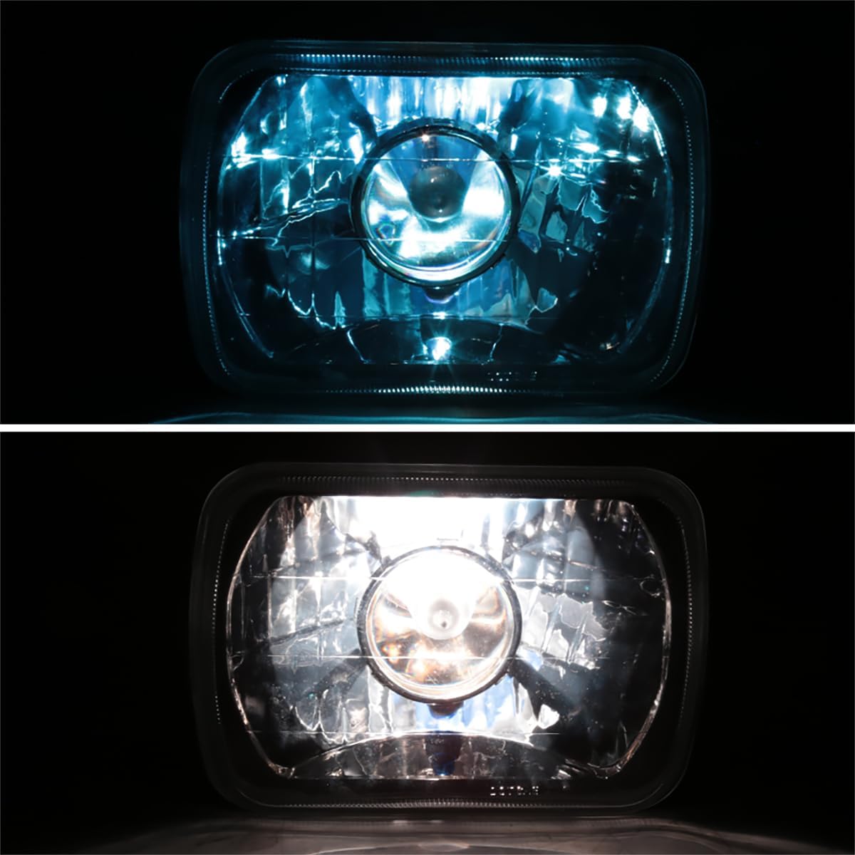 Ronnin - Fits Vehicles with 7" X 6" Sealed Beam Projector Headlights H6054 H6014 H6052 H5054 6054 6052 Pair | Black
