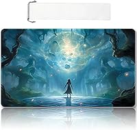 Vista 11 de Tapete de juego MTG cosido de alta calidad con zonas y respaldo de goma antideslizante, tapete de juego TCG para MTG y otros juegos de cartas, Dkt