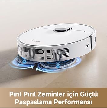 Dreame D20 Ultra Robot Süpürge Beyaz, 13.000Pa Vormax™ Emiş Gücü, Otomatik Toz Boşaltma, Paspas Yıkama ve Kurutma, Akıllı Navigasyonlu Robot Süpürge