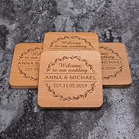 Portachiavi personalizzati legno di faggio tondi | Da 1,27