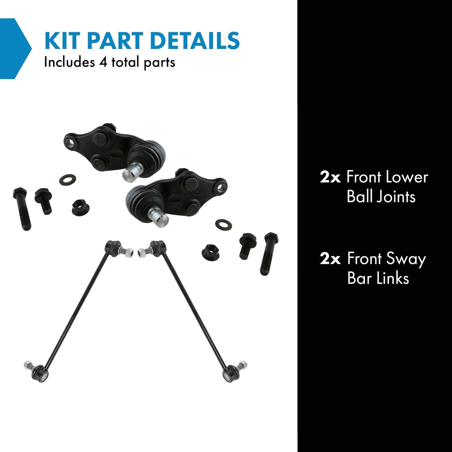 TRQ Front Suspension Kit Ball Joint Sway Bar Stabilizer Link Compatible with 2013-2019 Hyundai Santa Fe 2013-2018 Santa Fe Sport 2014-2015 Kia Sorento