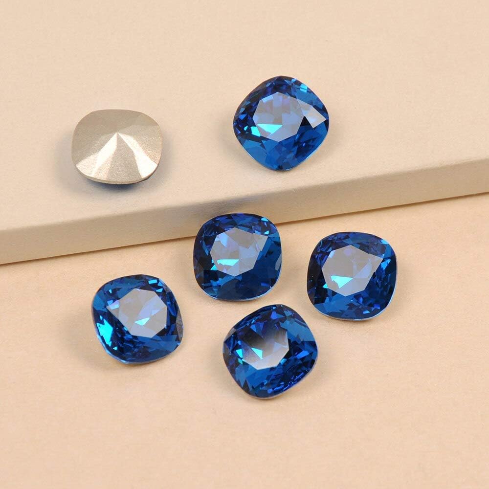 Beauty Capri Blue Color Glass Crystal Strass Pointback Nail On Rhinestones for 3D Gems