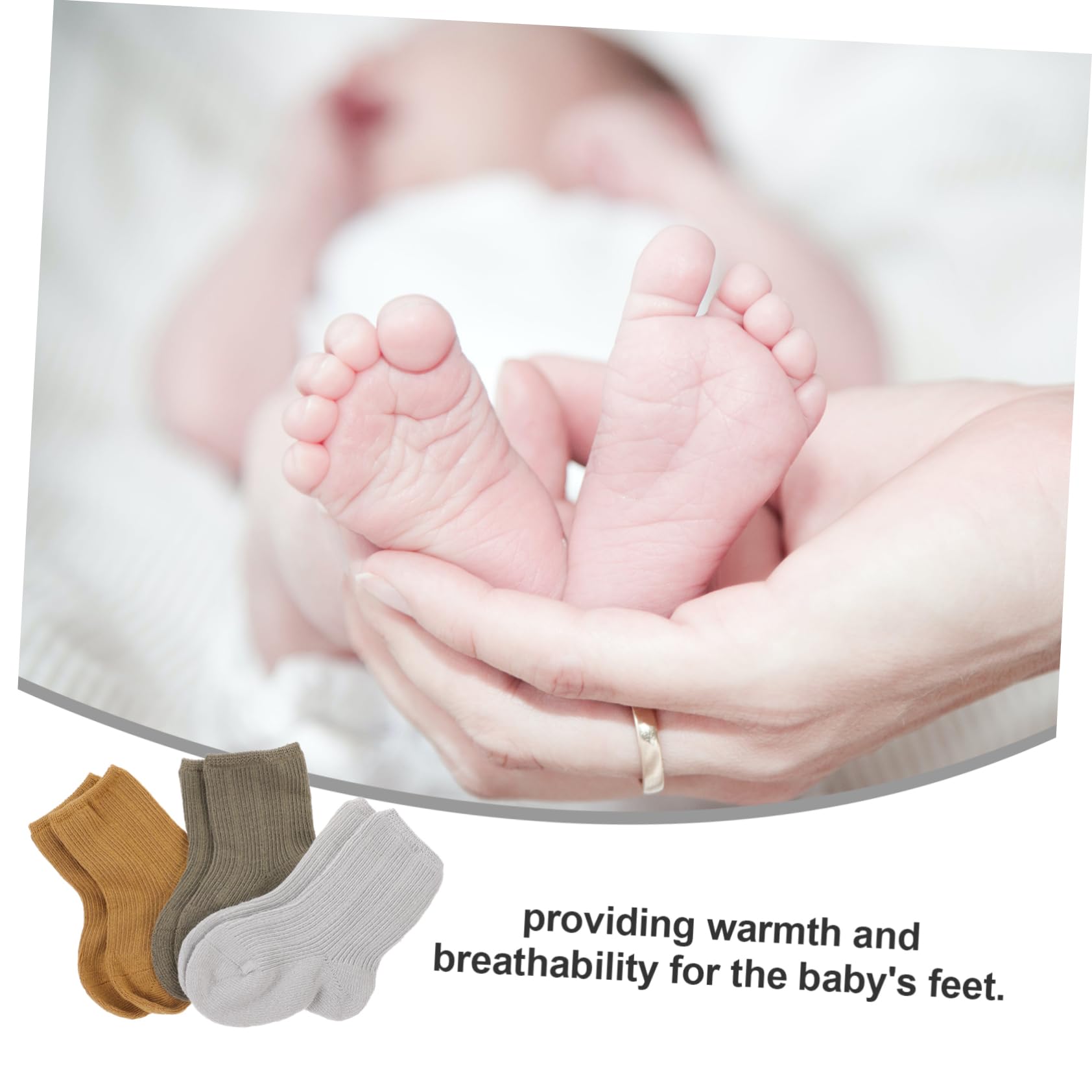 Milisten 3Pairs Winter Socks Mid Tube Design for Newborns S Months Warm Comfortable Non Slip Socks for Boy Girl and Young