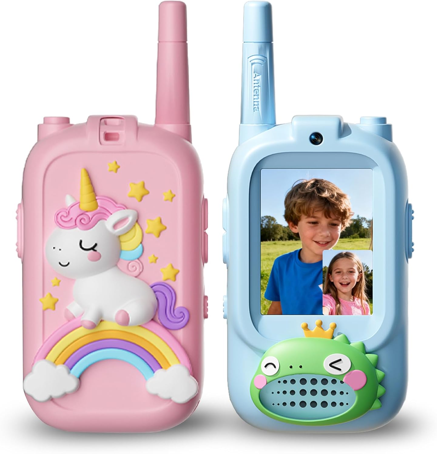 Video Walkie Talkies for Kids, Kids Walkie Talkies with Screen & Voice Changer,1000 Feet Range, 2 Pack Rechargeable Walkies Talkies for Indoor Outdoor Games, Camping, Hiking for Boys Girls