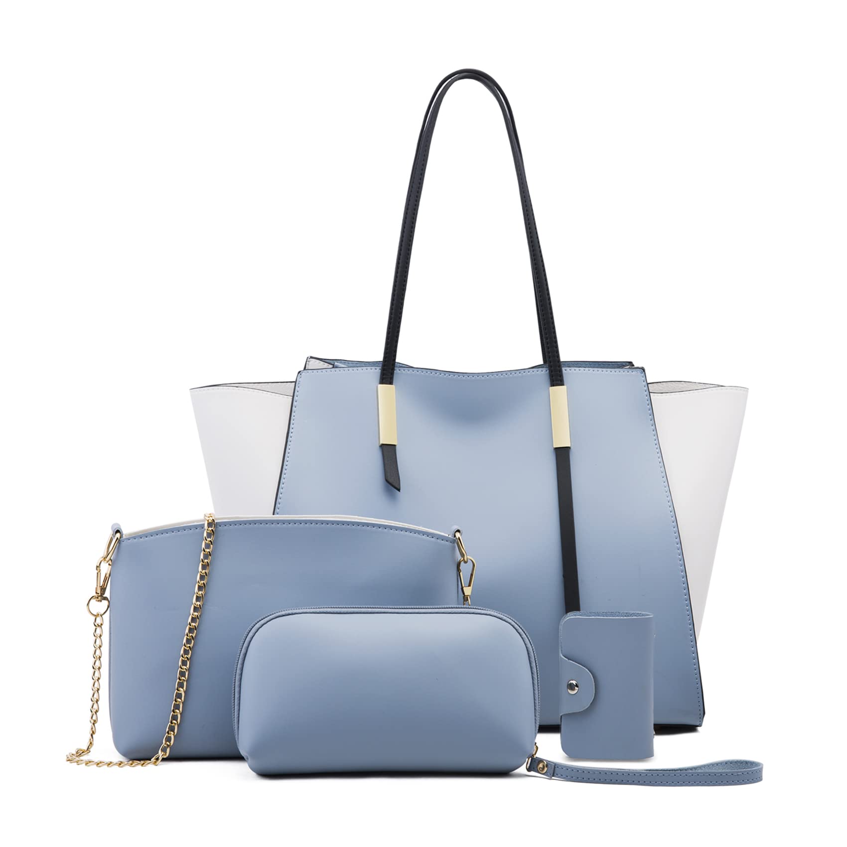 Pahajimwomen Ladies Pieces Handbag Set Pu Leather Hobo Clutch