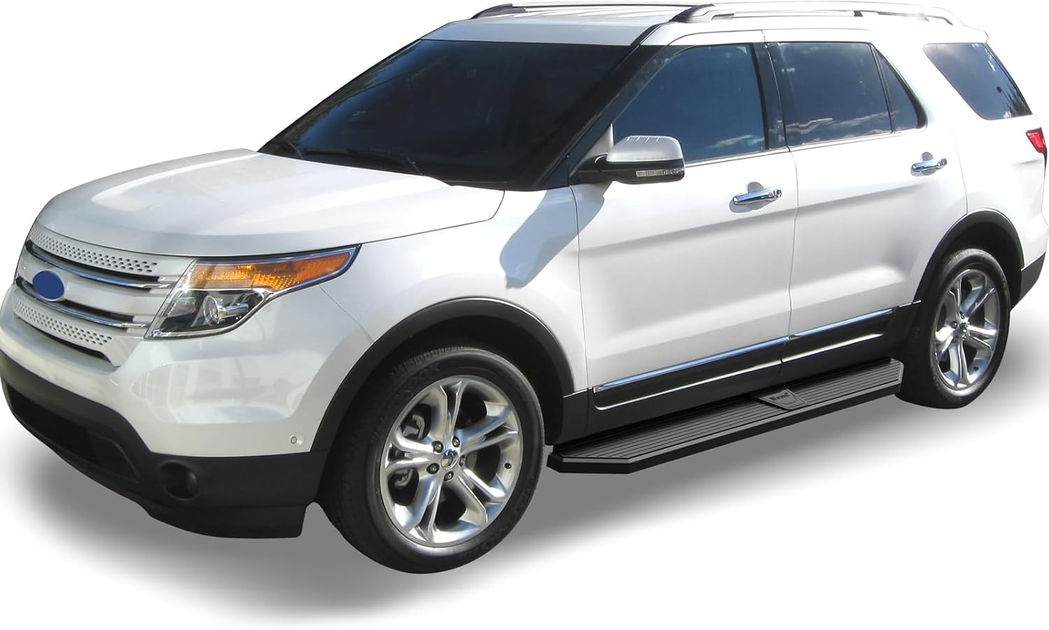 HD Ridez Flat Style Running Board 6" Black Compatible with Ford Explorer 2011-2019 4-Door (Side Steps Side Bars)