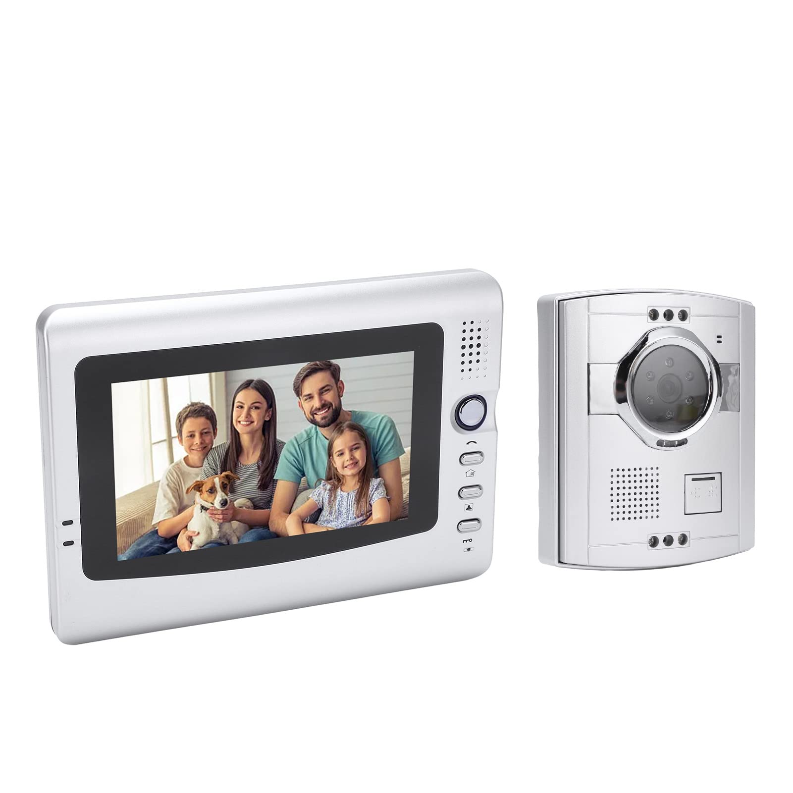 Videocitofono Cablato, Videocamera Campanello con Monitor TFT 7 Pollici, 16 Suonerie, Visione Notturna, Audio a 2 Vie, Visore Digitale di Facile Installazione per Uffici, Ville, Appartamenti(#1)