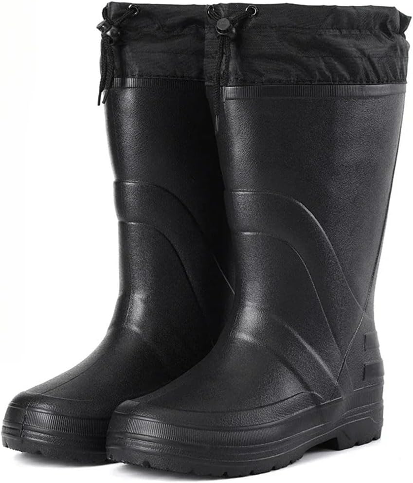 Men's Rain Boots Non-Slip Boots Winter Warm Waterproof Shoes Platform Snow Boot Outdoor Fishing Shoes Rain Shoes
