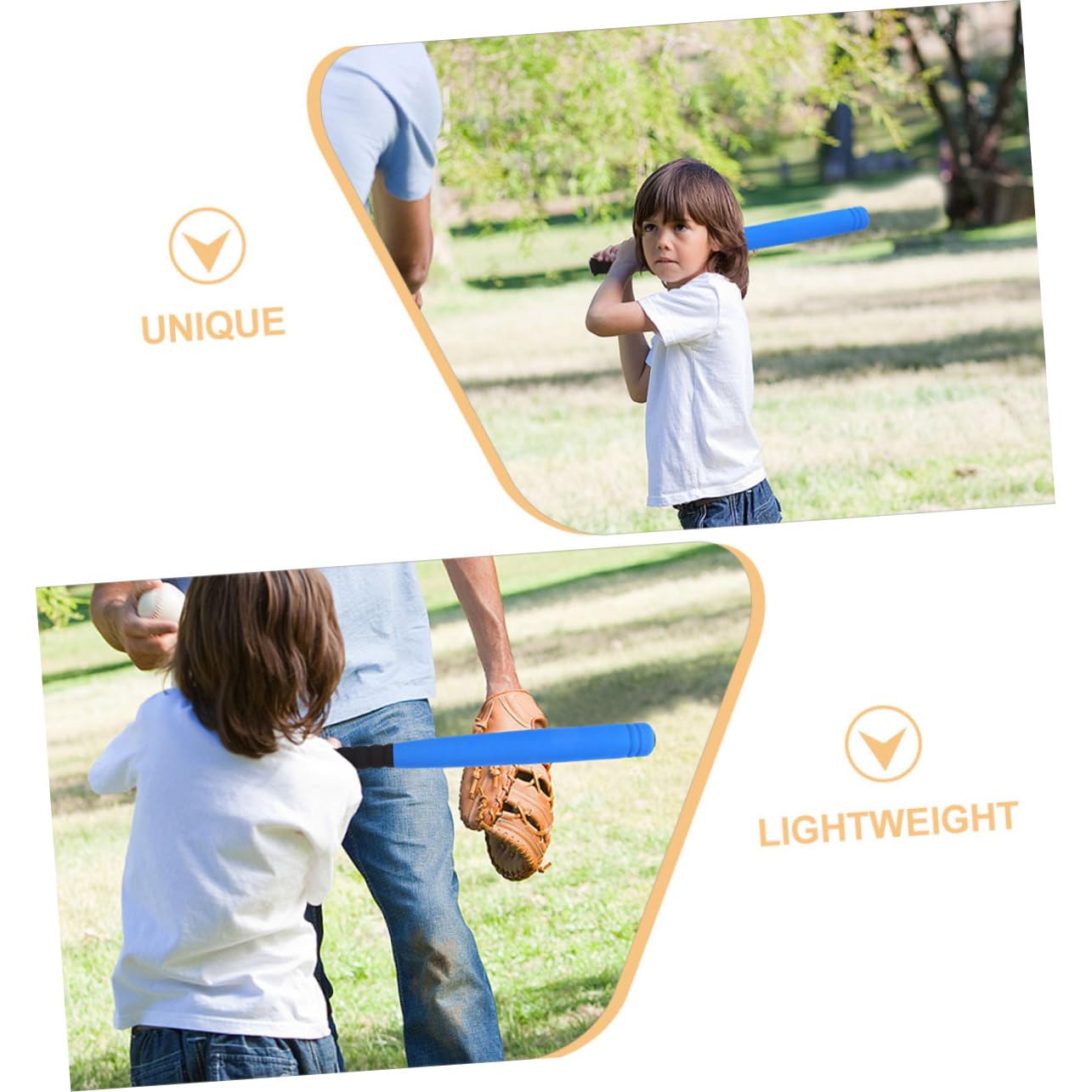 VANZACK 2 Ensembles de Batte de Baseball en Mousse pour Garçon et Filles, Batte Légère et Portable 54 CM Prise Renforcée et Rainure Ergonomique, pour Entraînement Extérieur